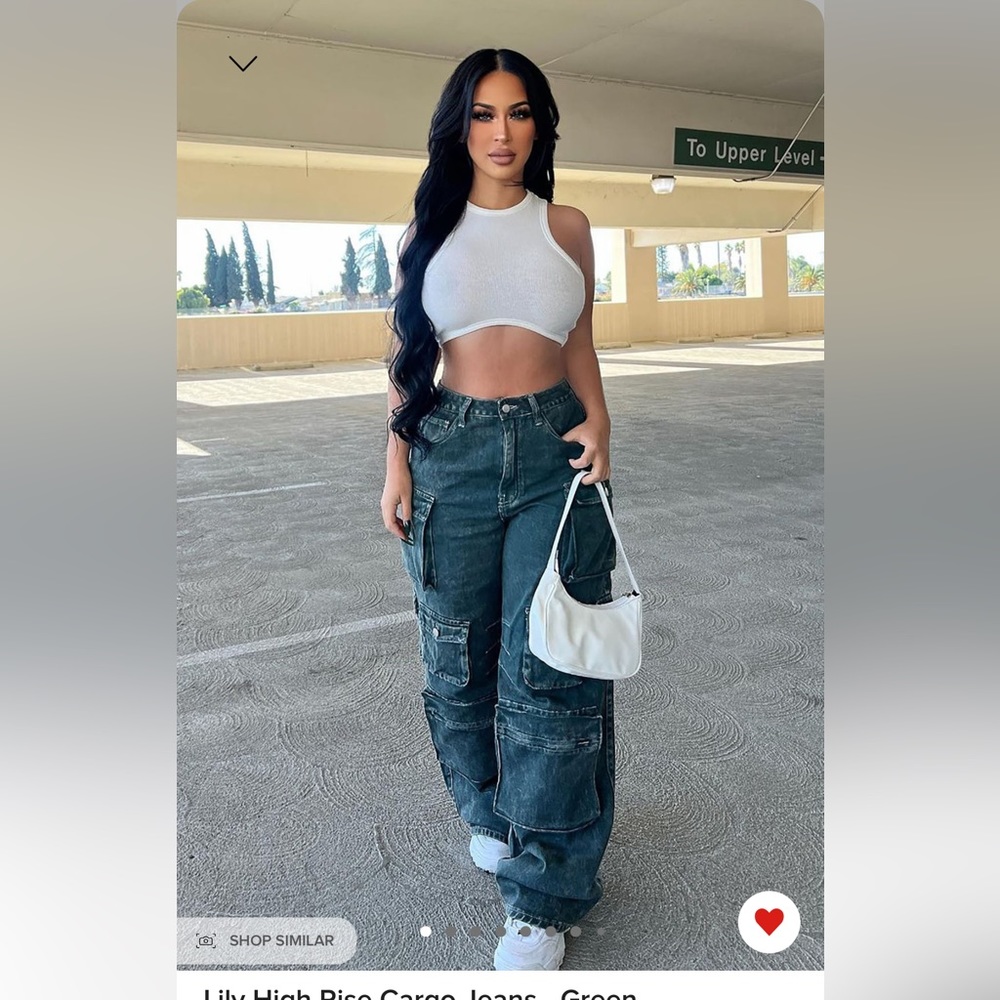 LILY CARGO JEANS FASHIONNOVA size 11 Brand NEW